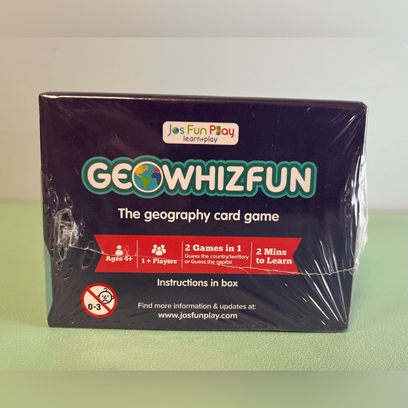 Geowhizfun card kid game, 246 cards, 2 games in 1, guess the country or capital. - Picture 2 of 4